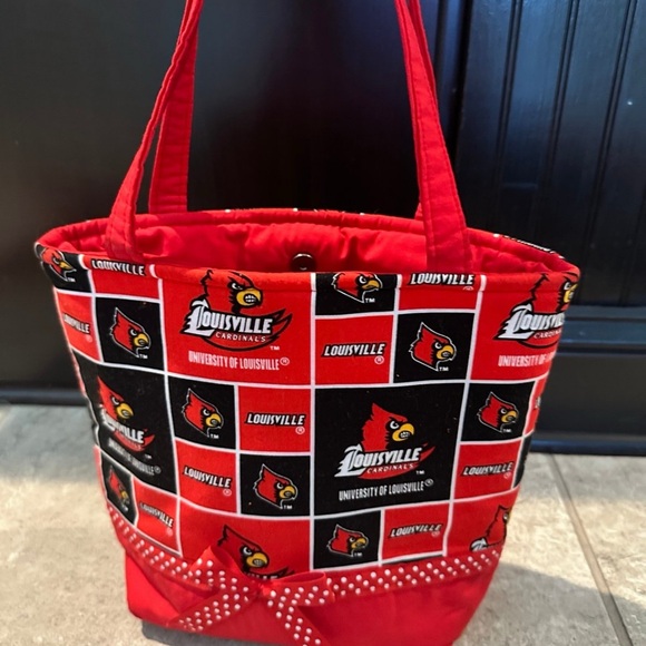 Handmade Handbags - Louisville Cardinals handmad  Red Tote Bag